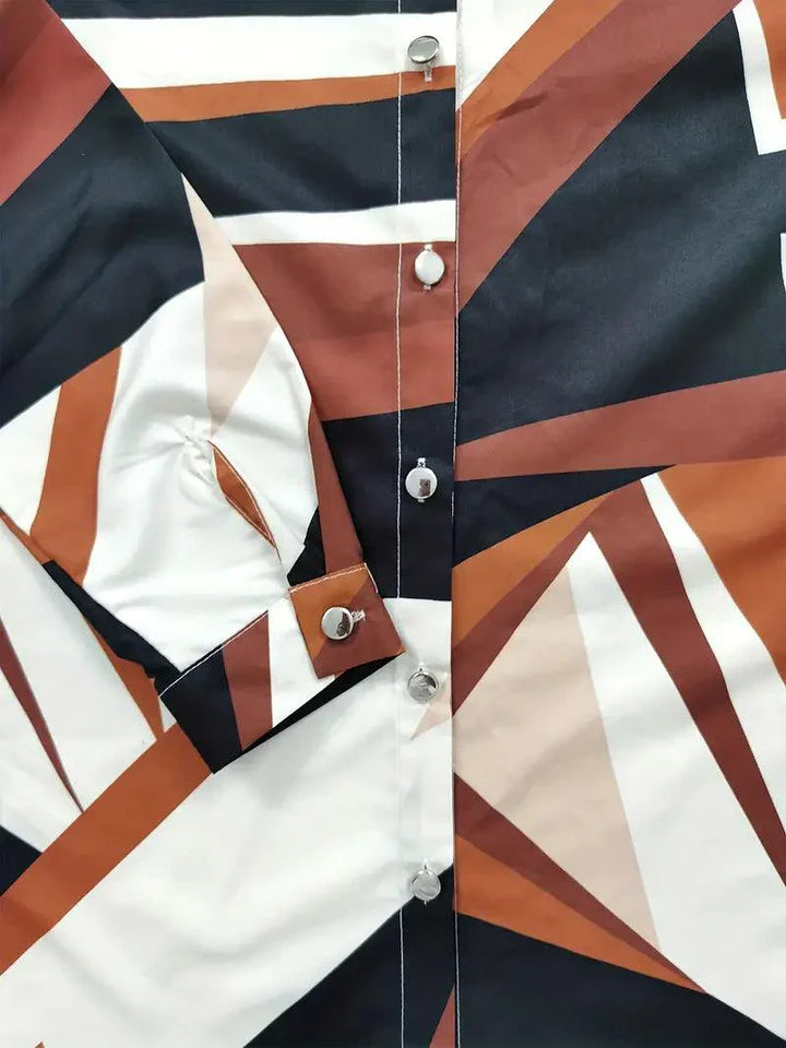 Camisa de mujer de cuadros con botones y estampado elegante