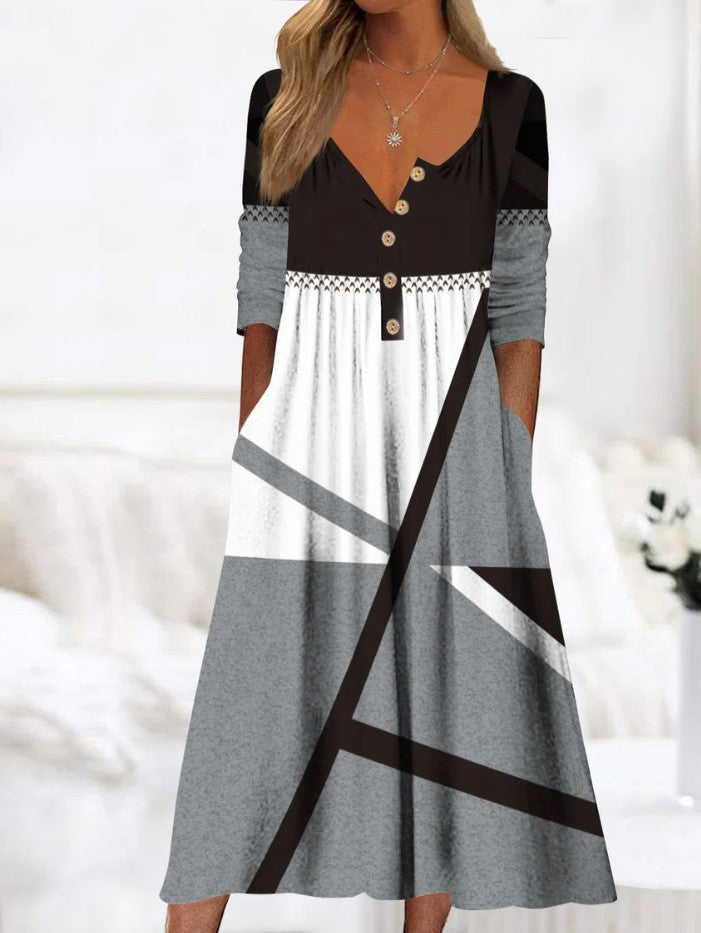 Vestido midi de botones para mujer - Casual y elegante