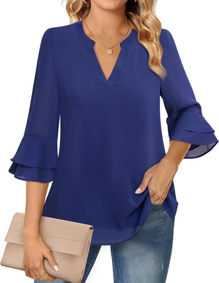 Bluza damska z mango i eskortą w kształcie litery V dla eleganckiego i modnego stylu