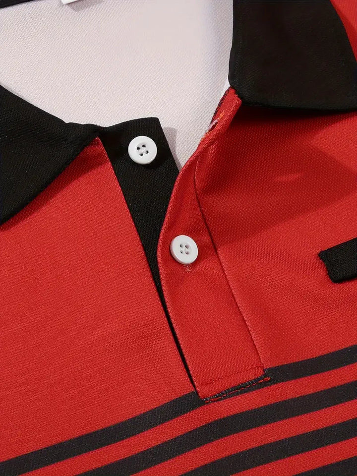 Koszulka polo dla mężczyzn - Slim Fit mit Streifenmuster - Kurzarm, casual i stilvoll