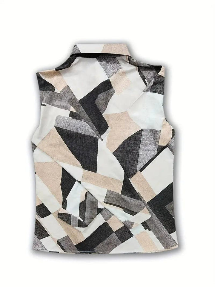 Camisa de mujer de cuadros con botones y estampado elegante