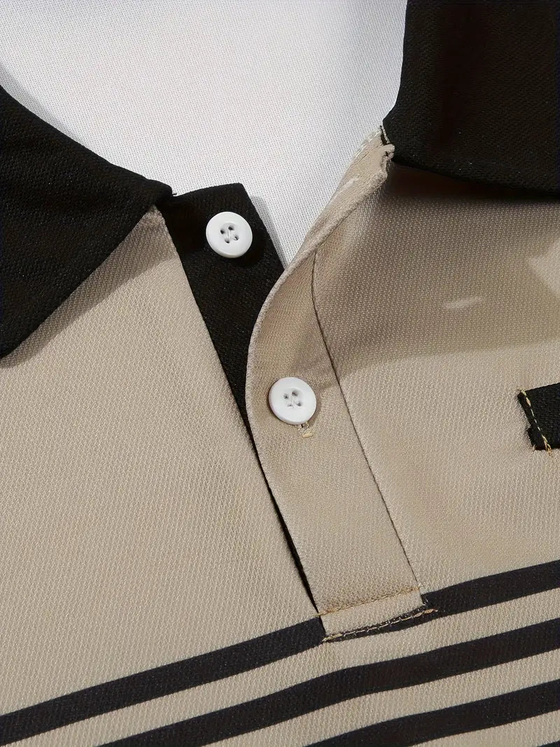 Koszulka polo dla mężczyzn - Slim Fit mit Streifenmuster - Kurzarm, casual i stilvoll