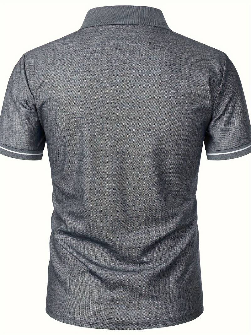 Polos para Hombre - Ajuste Delgado - Manga Corta - Cuarto de Cierre - Detalle de Contraste Elegante