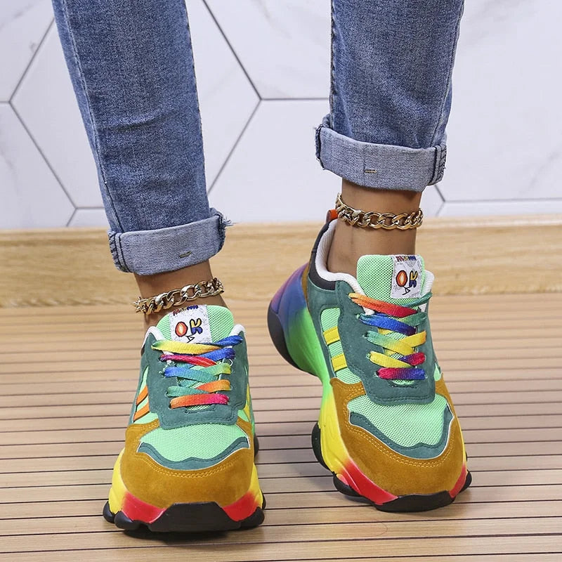 Sneakersy dla kobiet - Mesh Respirant - Semelle Cushionnée - Design Low Top - Style Urbain et Confort