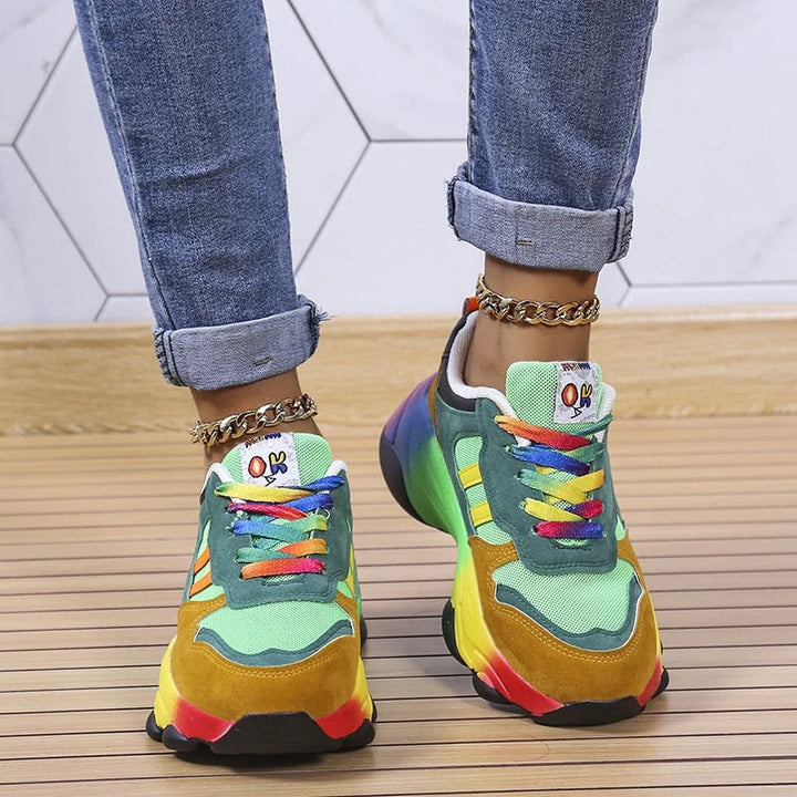 Sneakersy dla kobiet - Mesh Respirant - Semelle Cushionnée - Design Low Top - Style Urbain et Confort