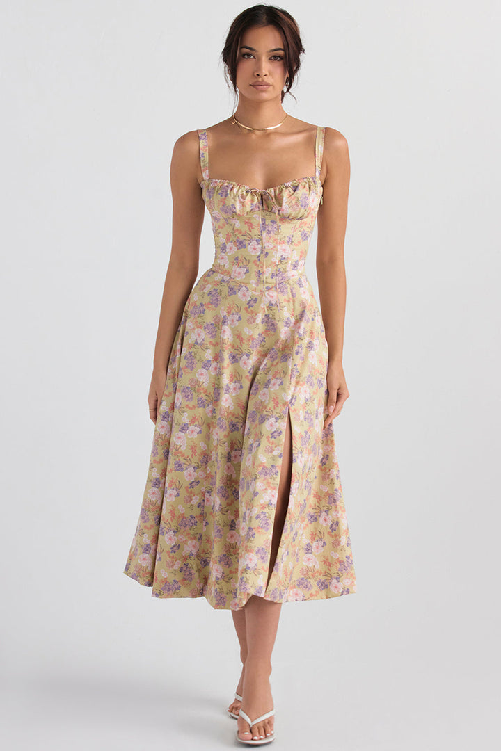 Chic Printed Bustier Dress - Eco-Friendly and Elegant Summer Style