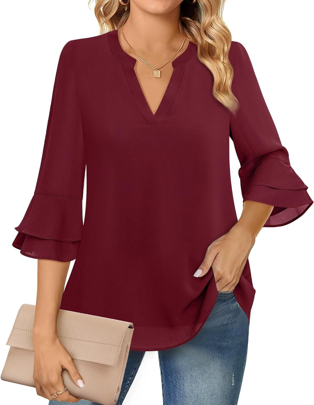 Bluza damska z mango i eskortą w kształcie litery V dla eleganckiego i modnego stylu