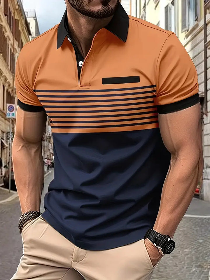 Koszulka polo dla mężczyzn - Slim Fit mit Streifenmuster - Kurzarm, casual i stilvoll