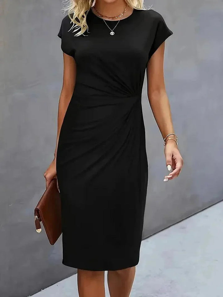 Trendy Comfortable Women's Dress with Elegant Round Neckline