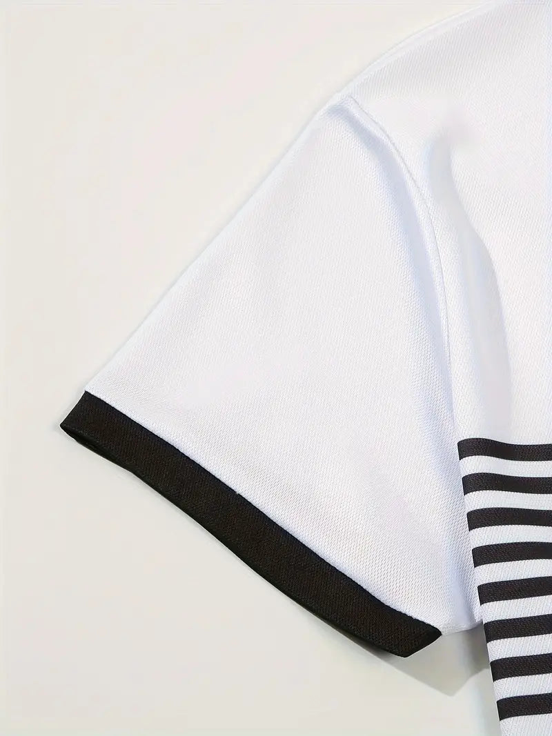 Koszulka polo dla mężczyzn - Slim Fit mit Streifenmuster - Kurzarm, casual i stilvoll