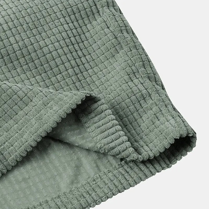 Komplet koszulka i szorty z weluru dla mężczyzn - Manches Courtes - Boutons - Taille Élastique - Vêtements Décontractés
