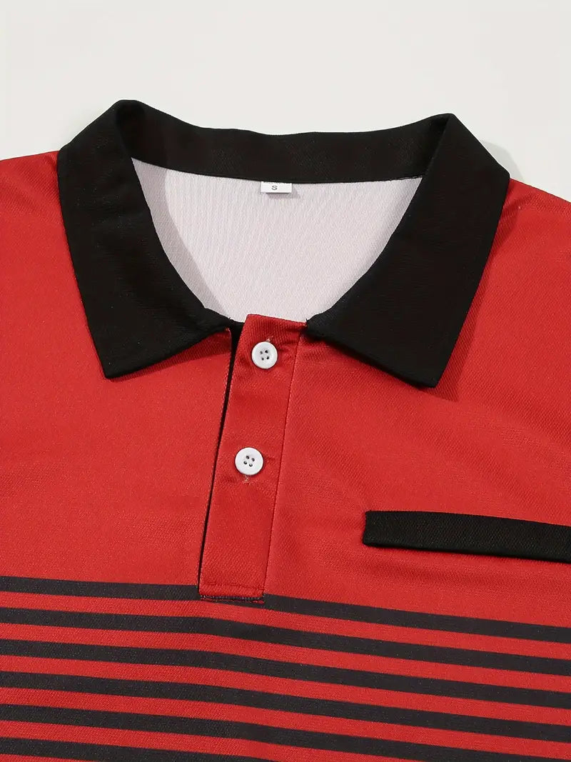 Koszulka polo dla mężczyzn - Slim Fit mit Streifenmuster - Kurzarm, casual i stilvoll