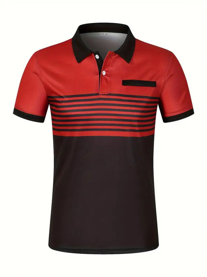 Koszulka polo dla mężczyzn - Slim Fit mit Streifenmuster - Kurzarm, casual i stilvoll