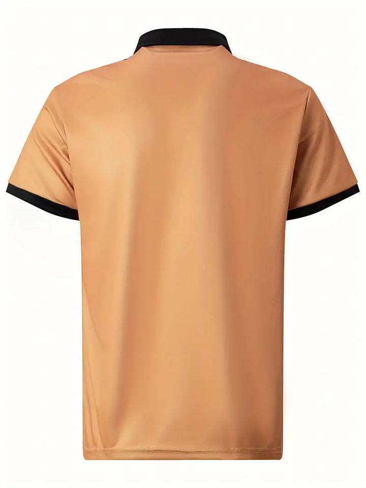 Polo hommes - Coupe régulière - Col et poignets contrastés - Design rayé sur la poitrine