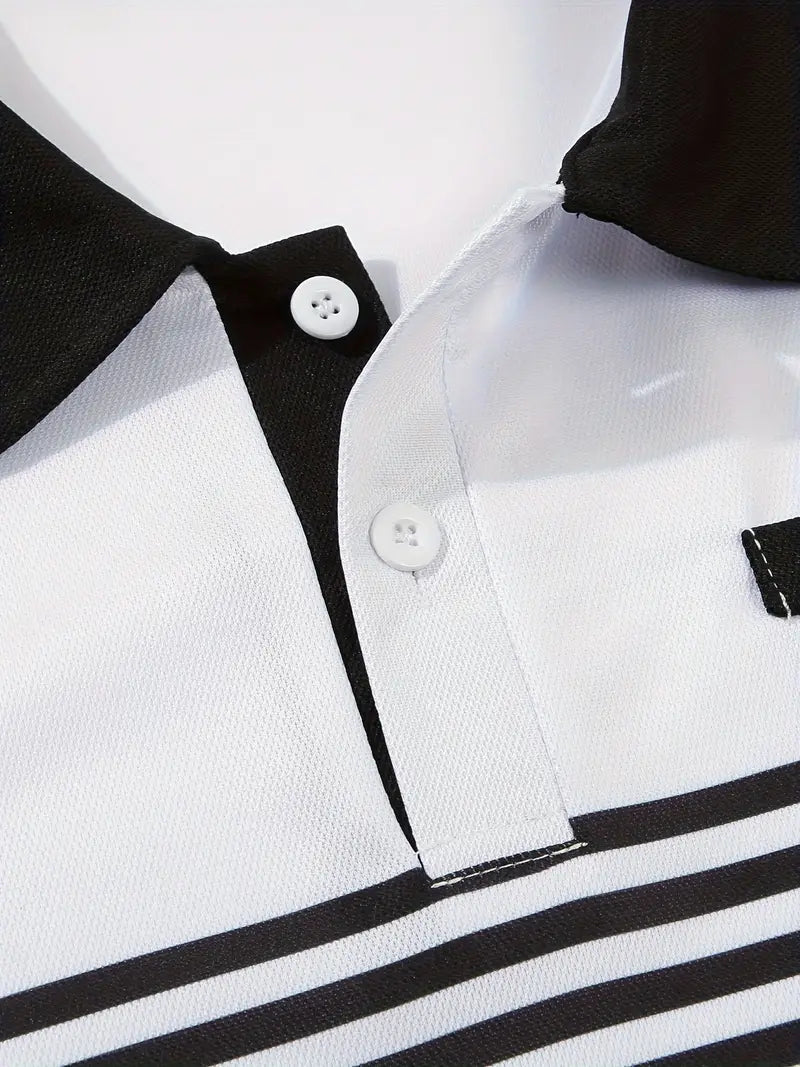 Koszulka polo dla mężczyzn - Slim Fit mit Streifenmuster - Kurzarm, casual i stilvoll