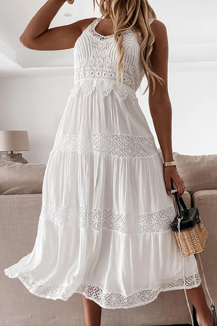 Chic Elegant Solid Lace V-Neck Kleider