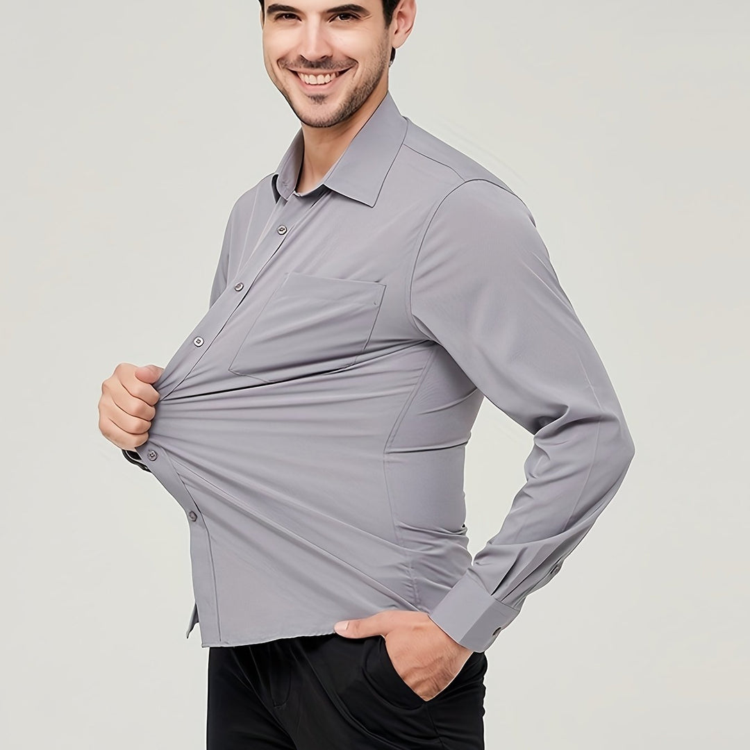 Kamizelka męska - Algodón transpirable - Corte moderno - Manga larga con botones