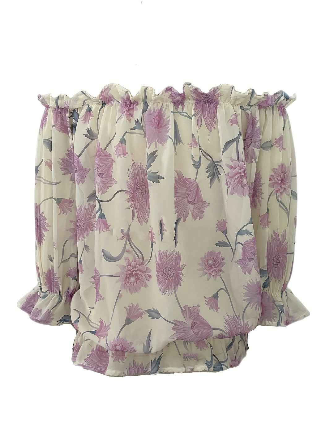 Blusa floral sin hombros para mujer - Elegancja i styl w jednej stylizacji