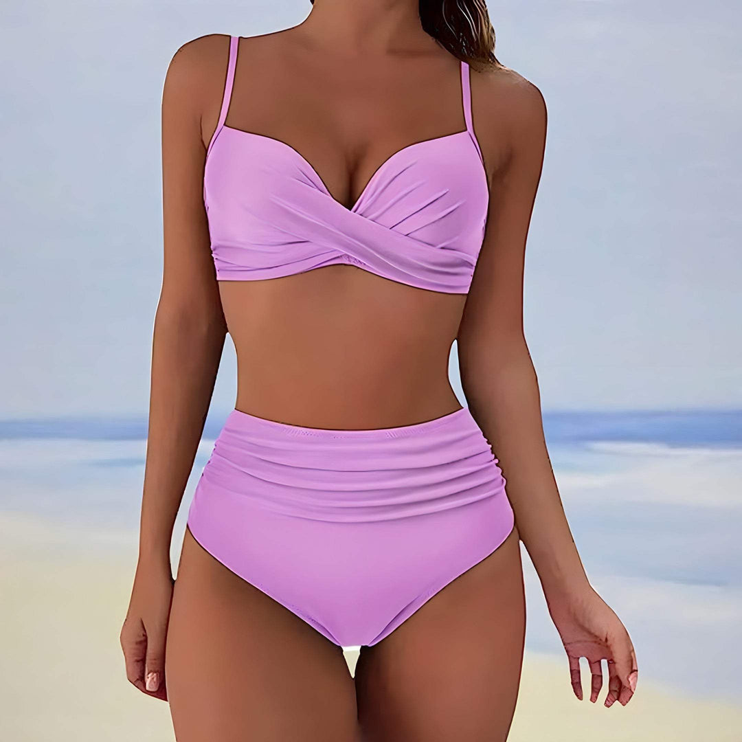 Bikini damskie - wysoki stan z przodu - regulowane miseczki - niski stan z przodu