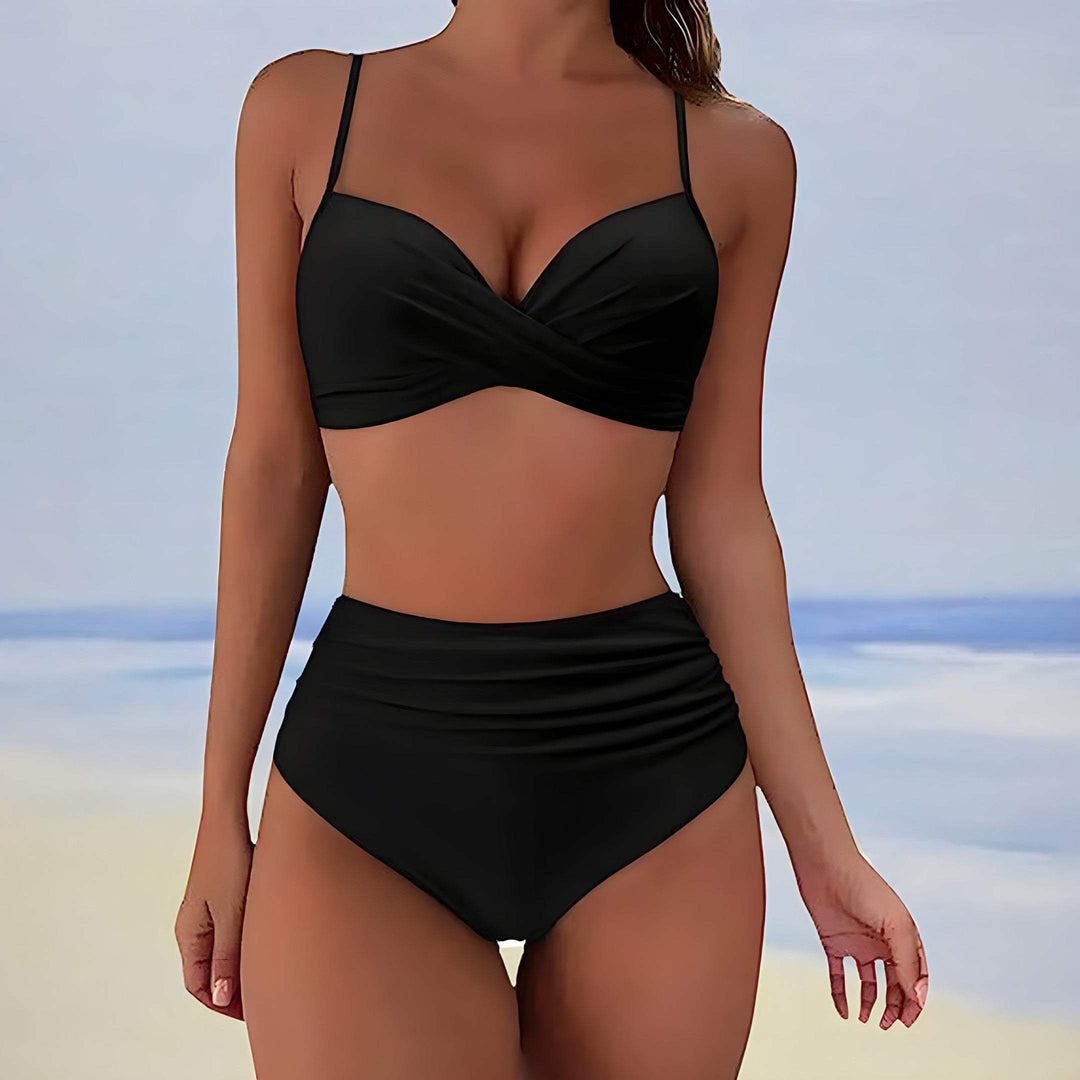 Bikini damskie - wysoki stan z przodu - regulowane miseczki - niski stan z przodu