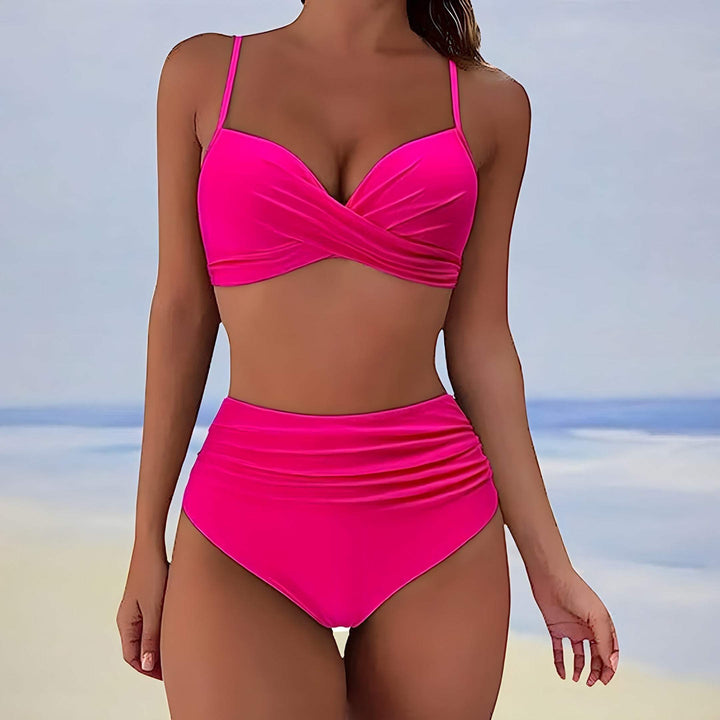 Bikini damskie - wysoki stan z przodu - regulowane miseczki - niski stan z przodu