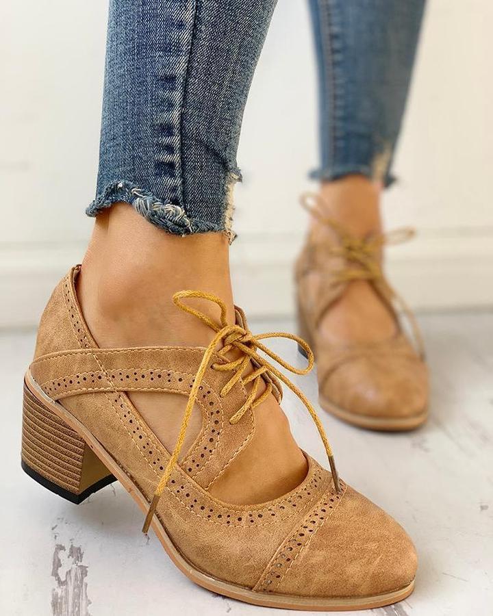 Eleganckie damskie szpilki Brogue dla stylowej różnicy
