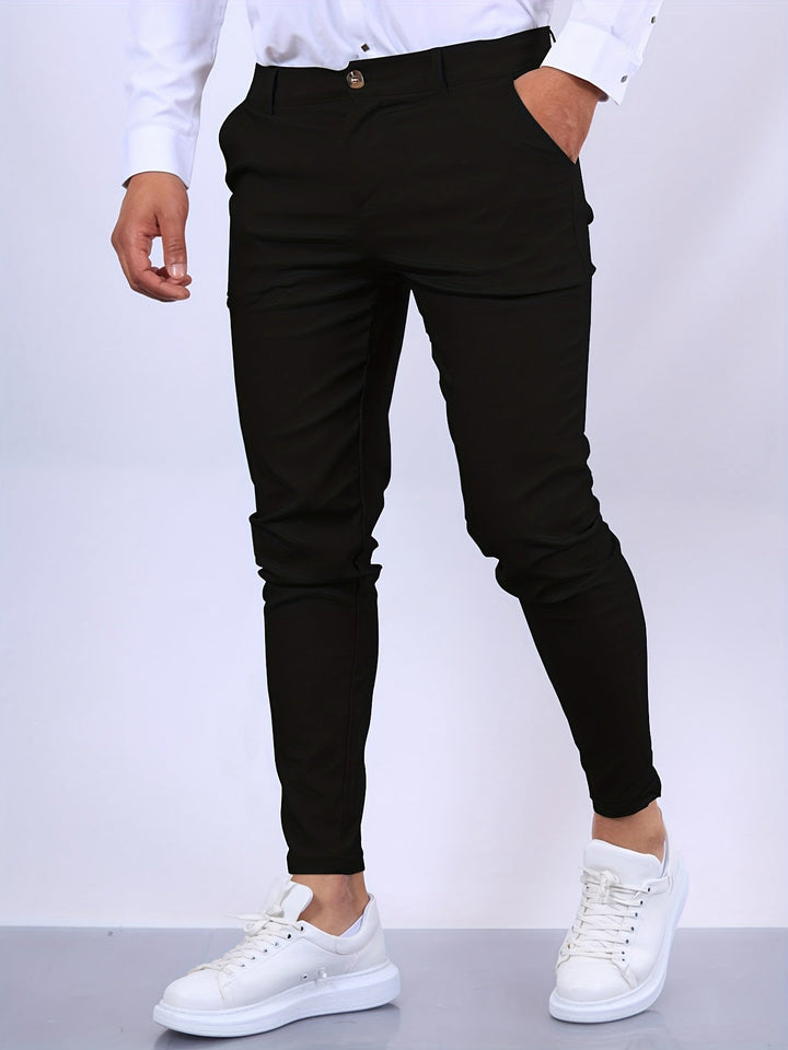 Męskie Spodnie Chino Slim Fit na co Dzień i Półformalne – Czarny