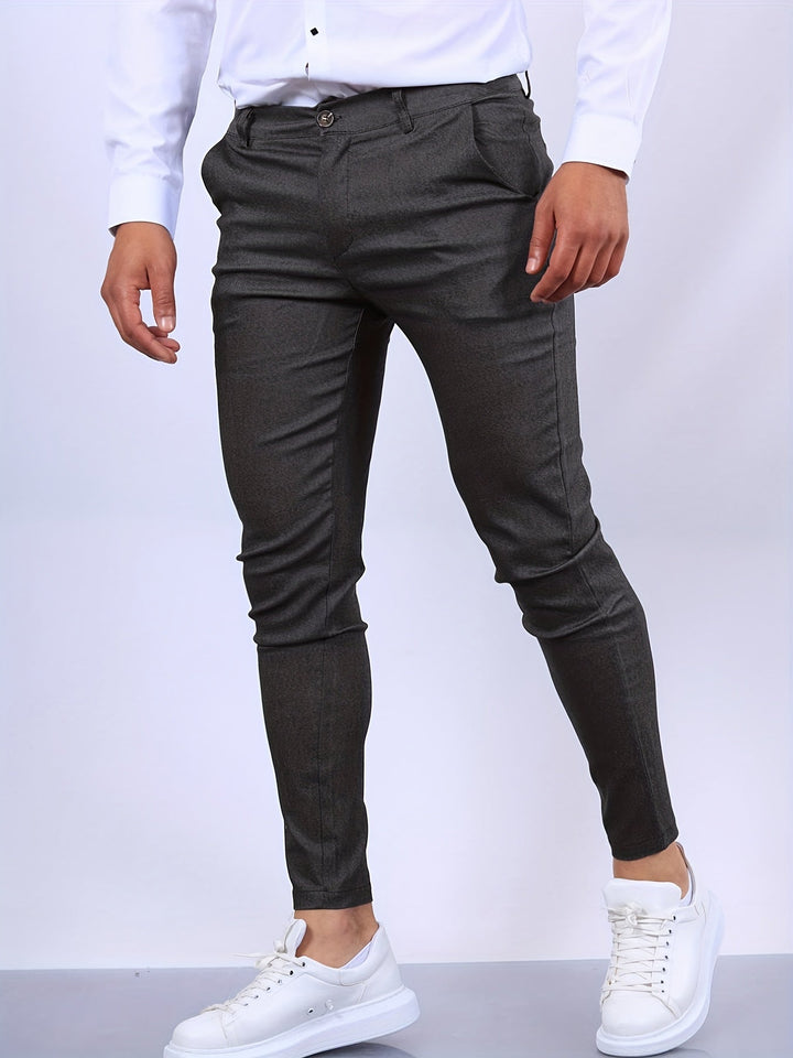 Męskie Spodnie Chino Slim Fit na co Dzień i Półformalne – Szary