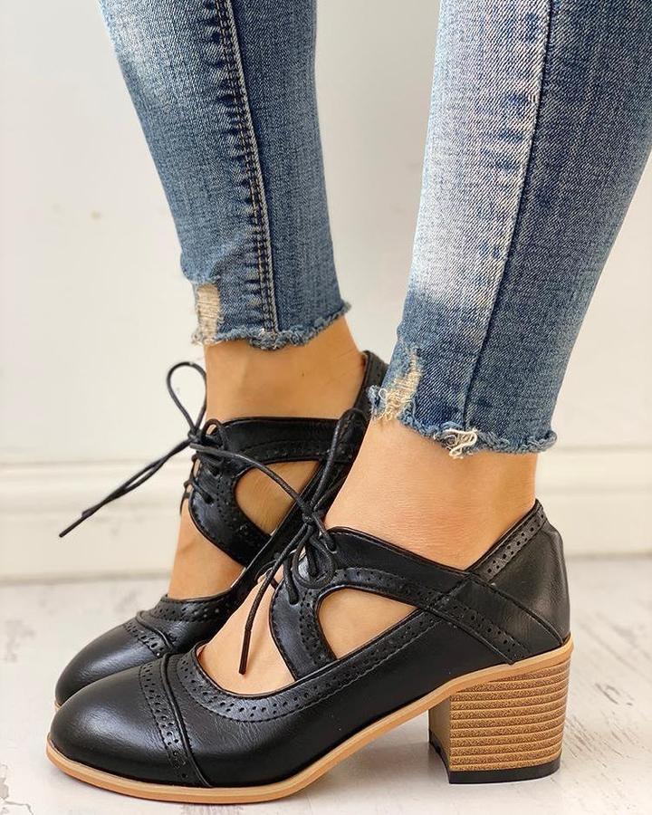 Eleganckie damskie szpilki Brogue dla stylowej różnicy