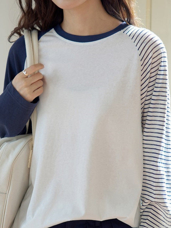 Blusas femeninas a rayas con abertura elegante