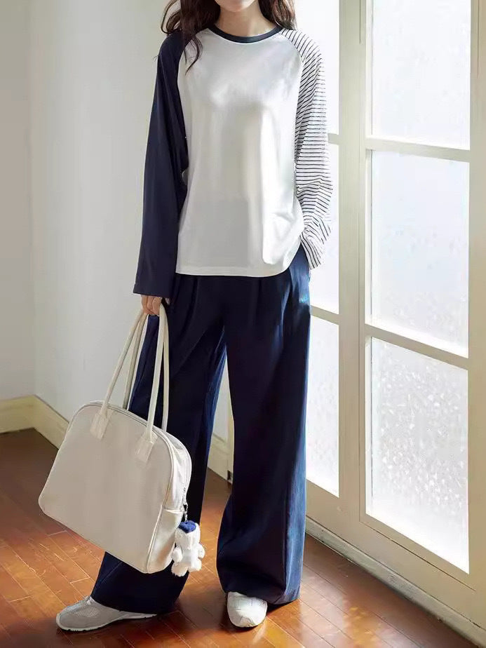 Blusas femeninas a rayas con abertura elegante