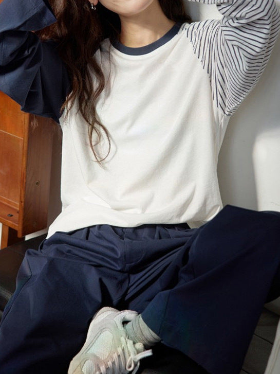 Blusas femeninas a rayas con abertura elegante