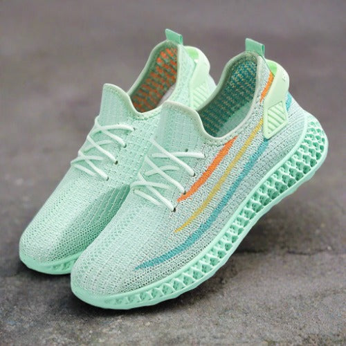 Sneakersy damskie - Tige en Maille Respirante - Semelle Coussante - Style Décontracté à Lacets