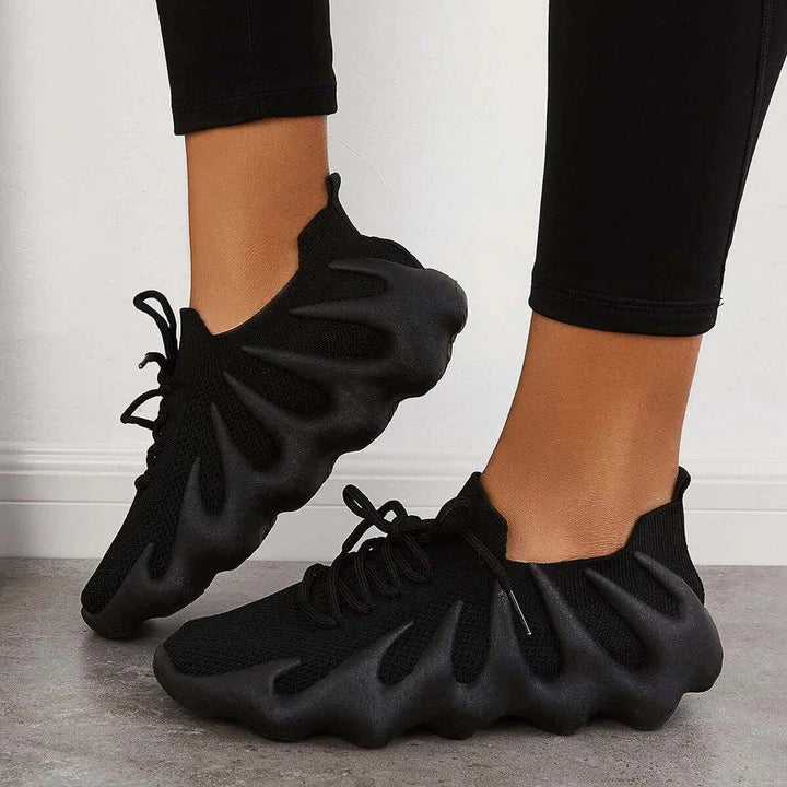 Damskie trampki - Atmungsaktives Mesh - Gepolsterte Sohle - Leichte Schnürschuhe für Komfort und Stil