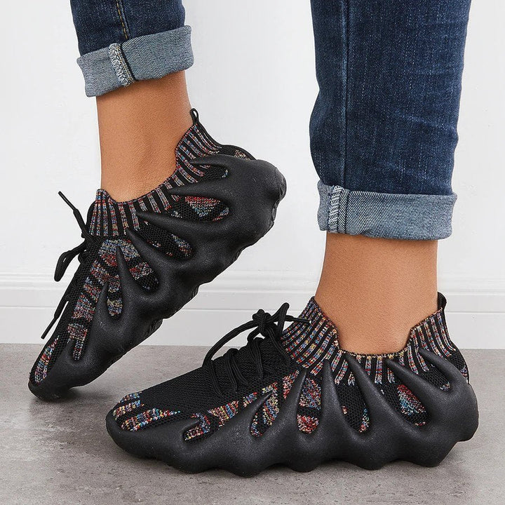 Damskie trampki - Atmungsaktives Mesh - Gepolsterte Sohle - Leichte Schnürschuhe für Komfort und Stil
