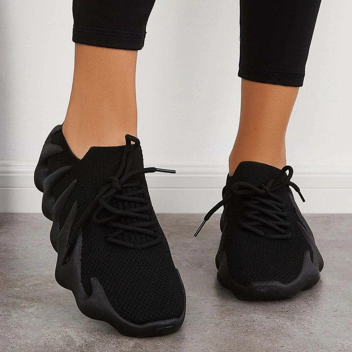 Damskie trampki - Atmungsaktives Mesh - Gepolsterte Sohle - Leichte Schnürschuhe für Komfort und Stil