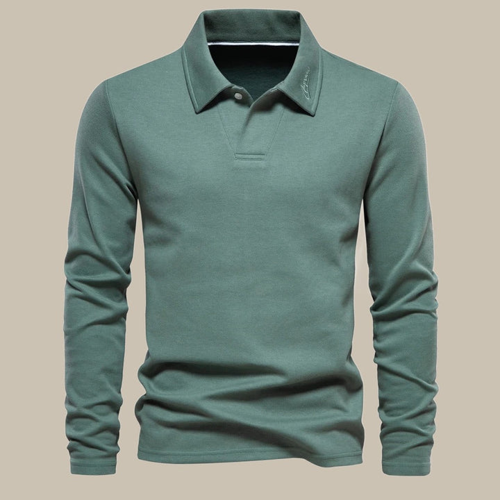 Elegancka męska koszulka polo z długim rękawem zapewniająca stylowy wygląd