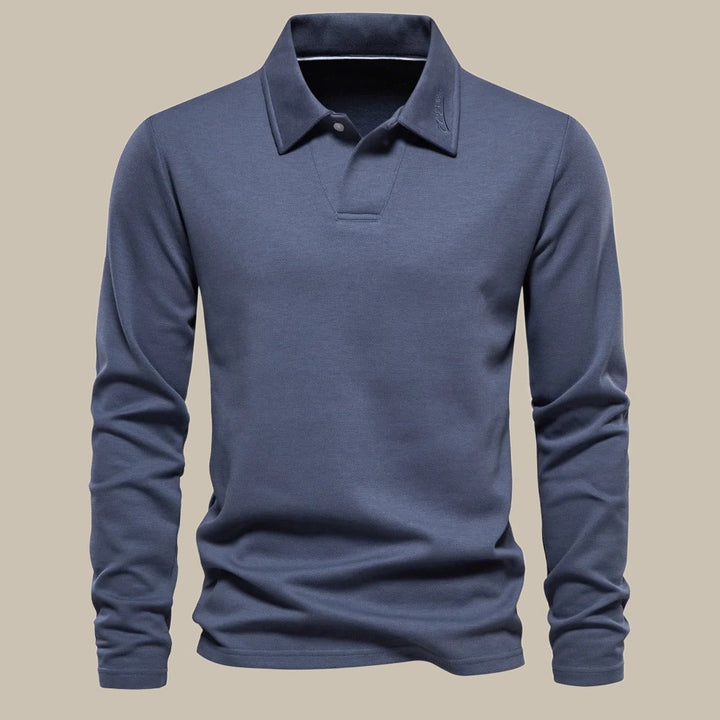 Elegancka męska koszulka polo z długim rękawem zapewniająca stylowy wygląd