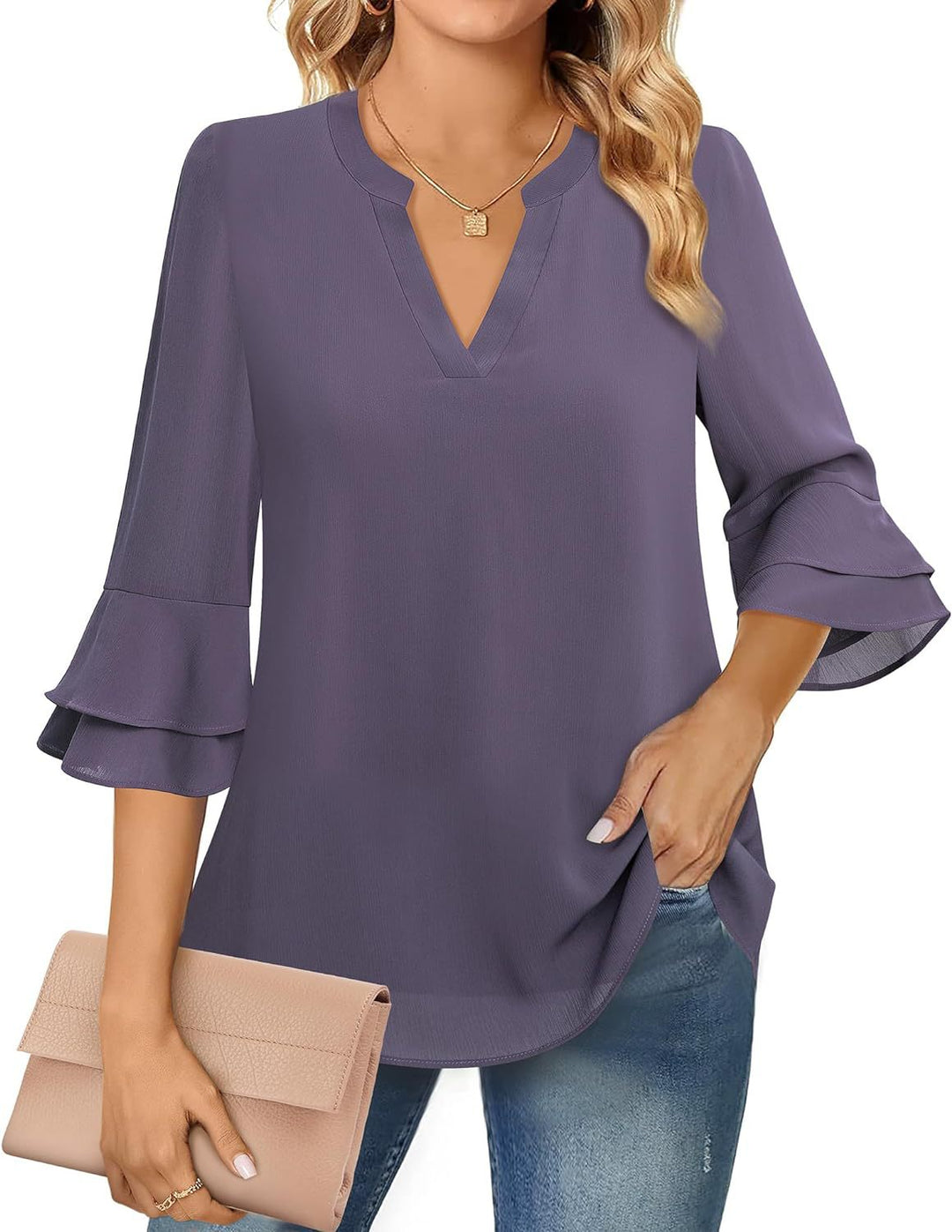 Bluza damska z mango i eskortą w kształcie litery V dla eleganckiego i modnego stylu