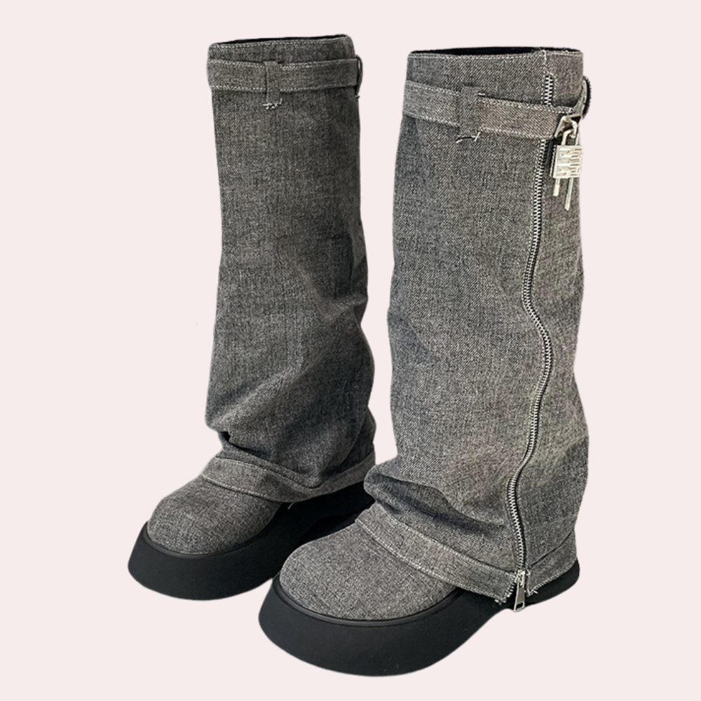 Modne jeansowe botki damskie - DULCE
